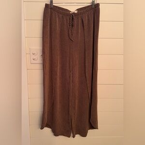 Elegant Wide Leg Brown Pants